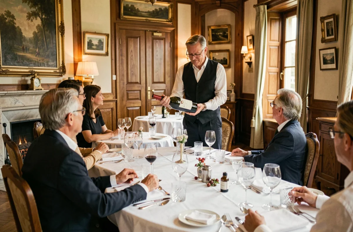 Salle de restaurant classique et élégante de l'Auberge Saint-Walfrid à Sarreguemines