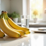 Raisin de bananes mûres sur un plan de travail blanc
