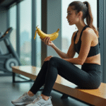 Jeune femme en salle de sport après l'entraînement