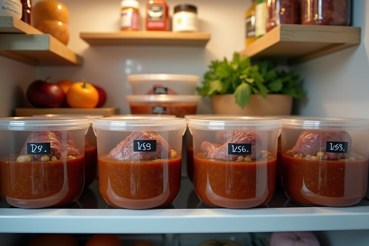 Étagère de frigo avec des contenants d