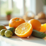 Fruits en forme d Oshaped sur une table lumineuse