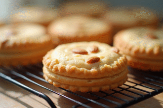 Gâteau joconde frais sur grille avec texture amande