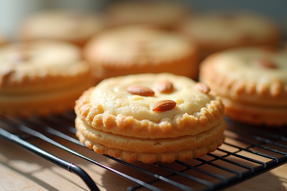 Gâteau joconde frais sur grille avec texture amande