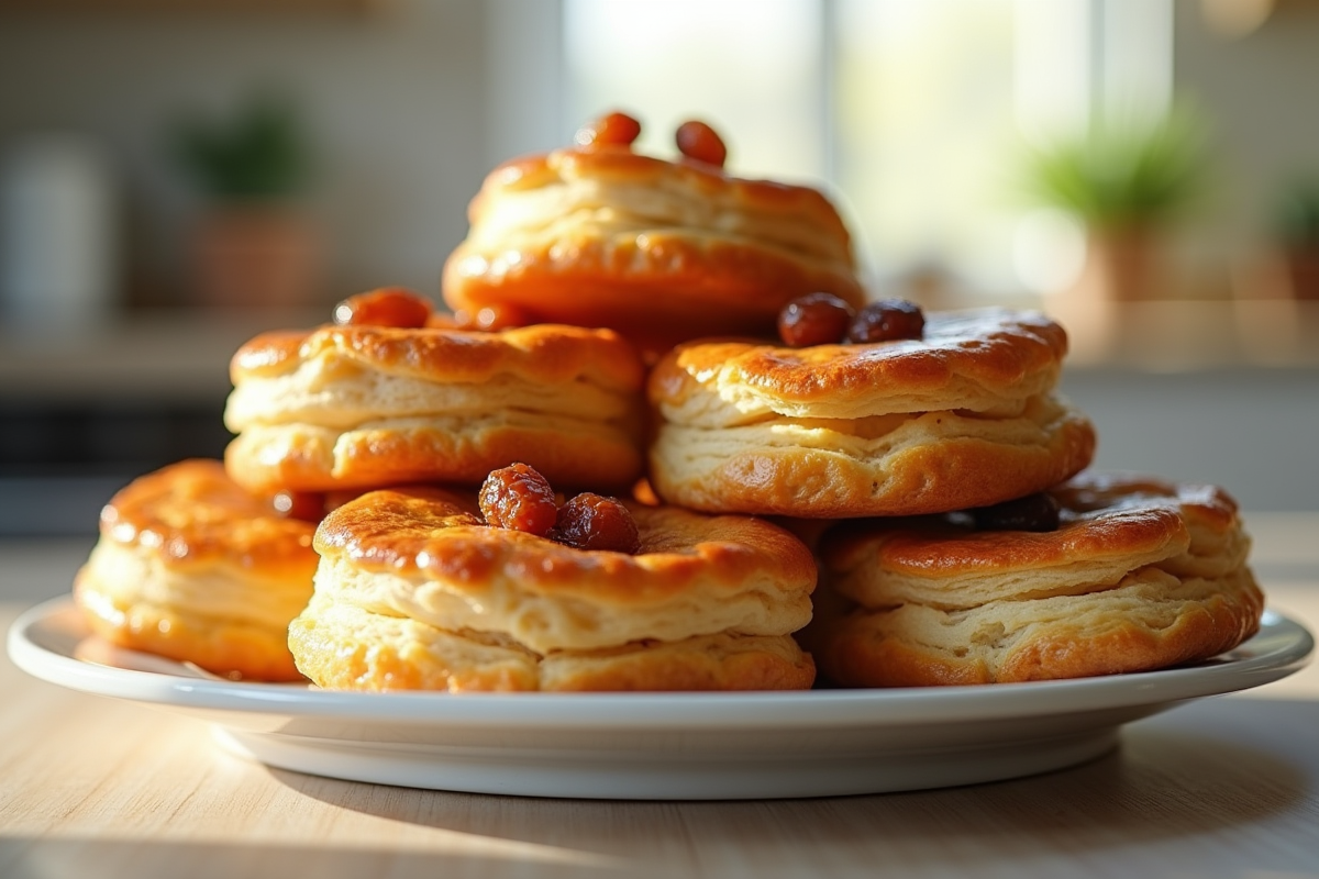 Gros plan sur pain aux raisins doré avec raisins moelleux